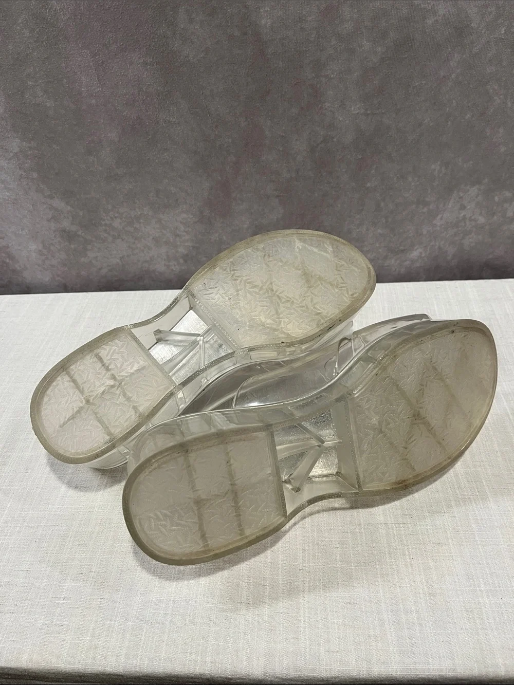 Jeffrey Campbell Play Clear Platform Slide Sandals - Transparent size 10